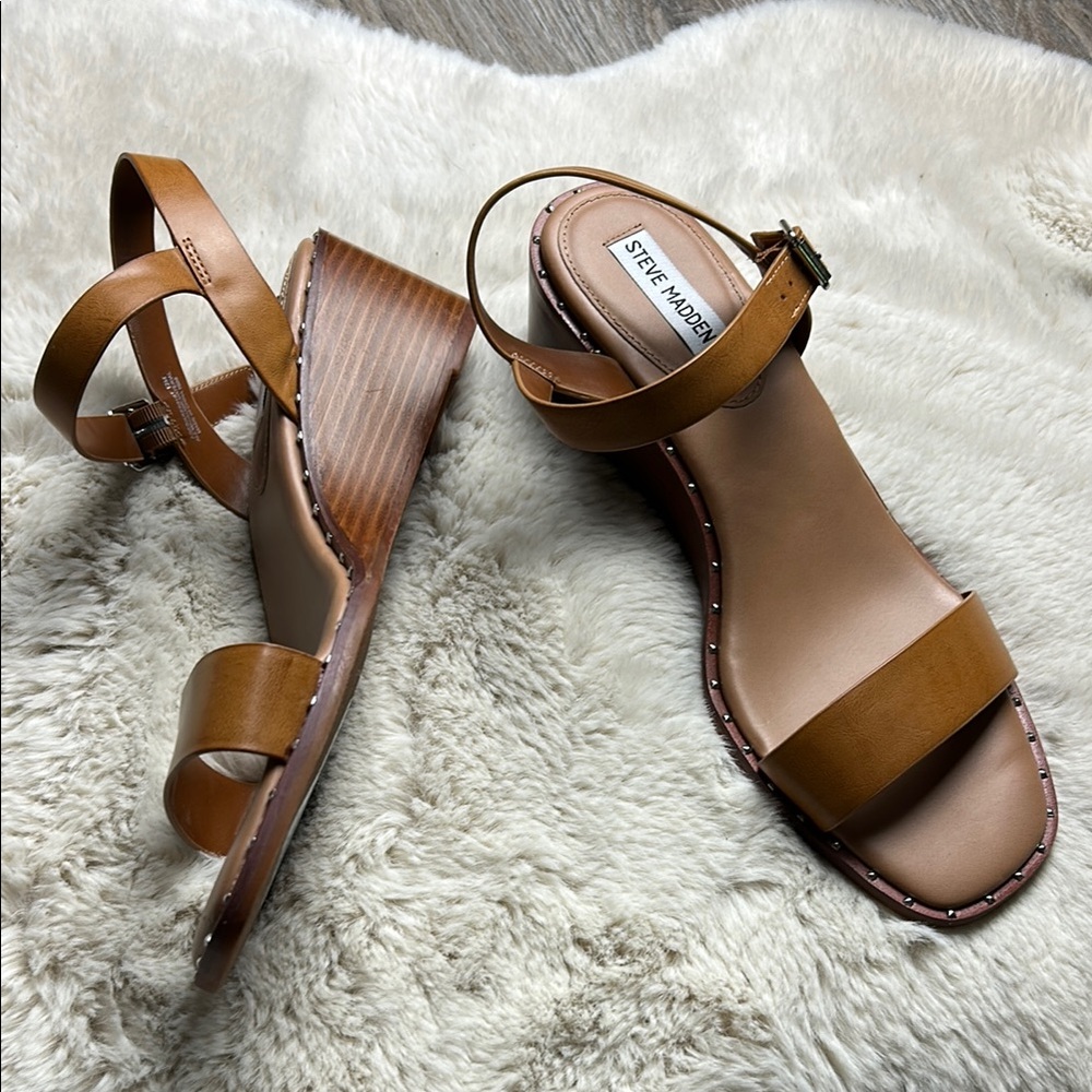 Steve Madden Slingback Wedge Sandals Size 12 - Picture 2 of 11